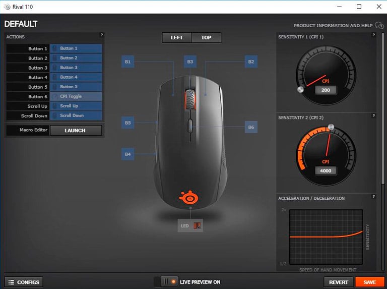 SteelSeries Rival 110 Software